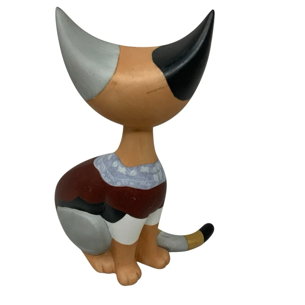 Goebel Rosina Wachtmeister Stella Cat Figurine Porcelain Modern Art Gold 7